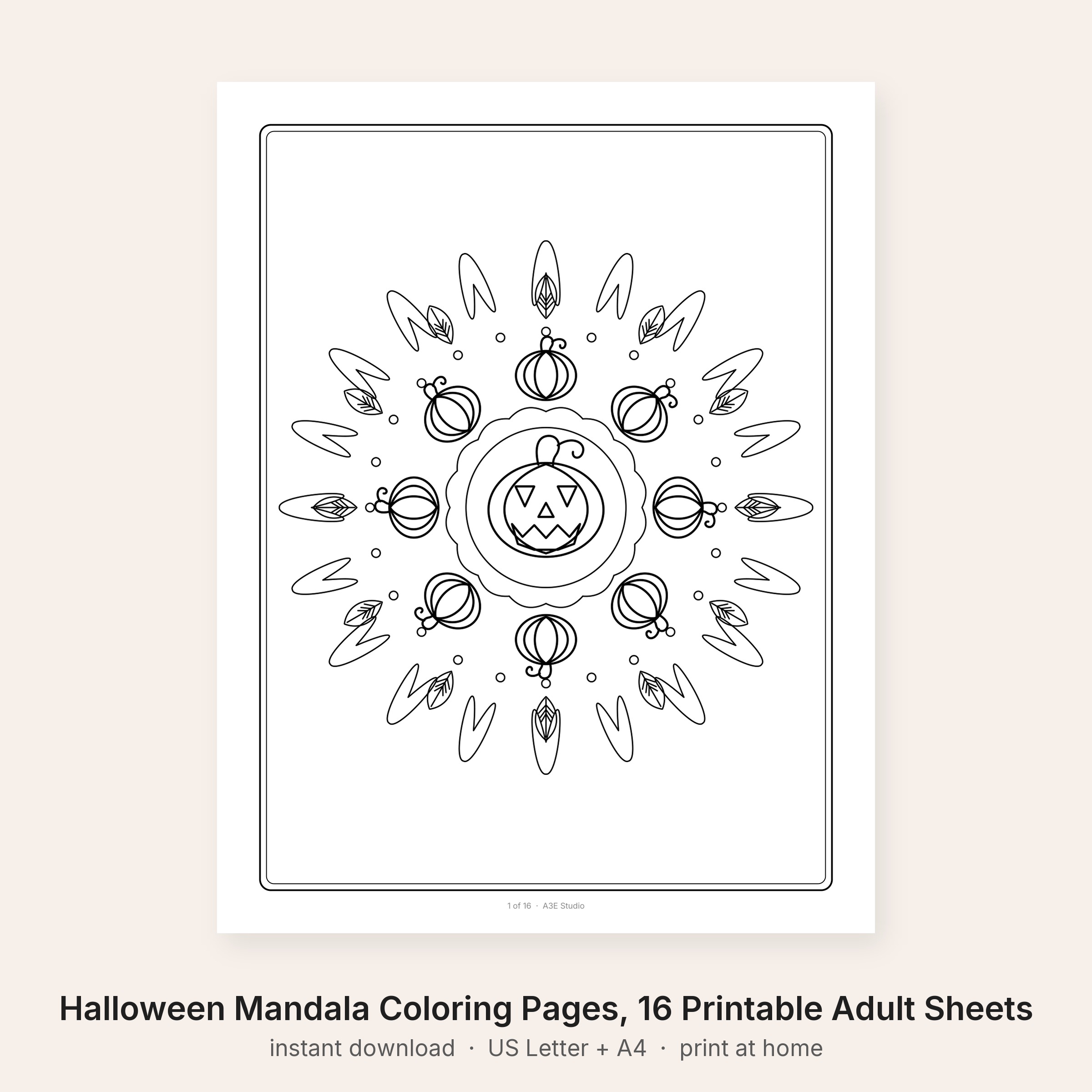 Halloween Mandala Coloring Pages