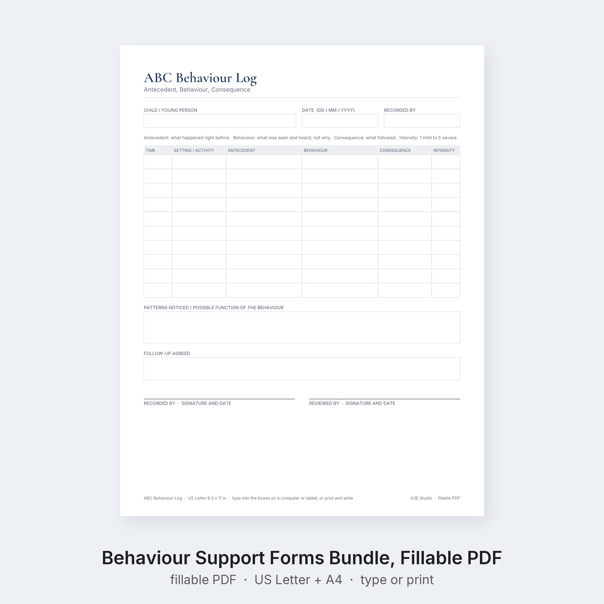 Behaviour Support Forms Bundle