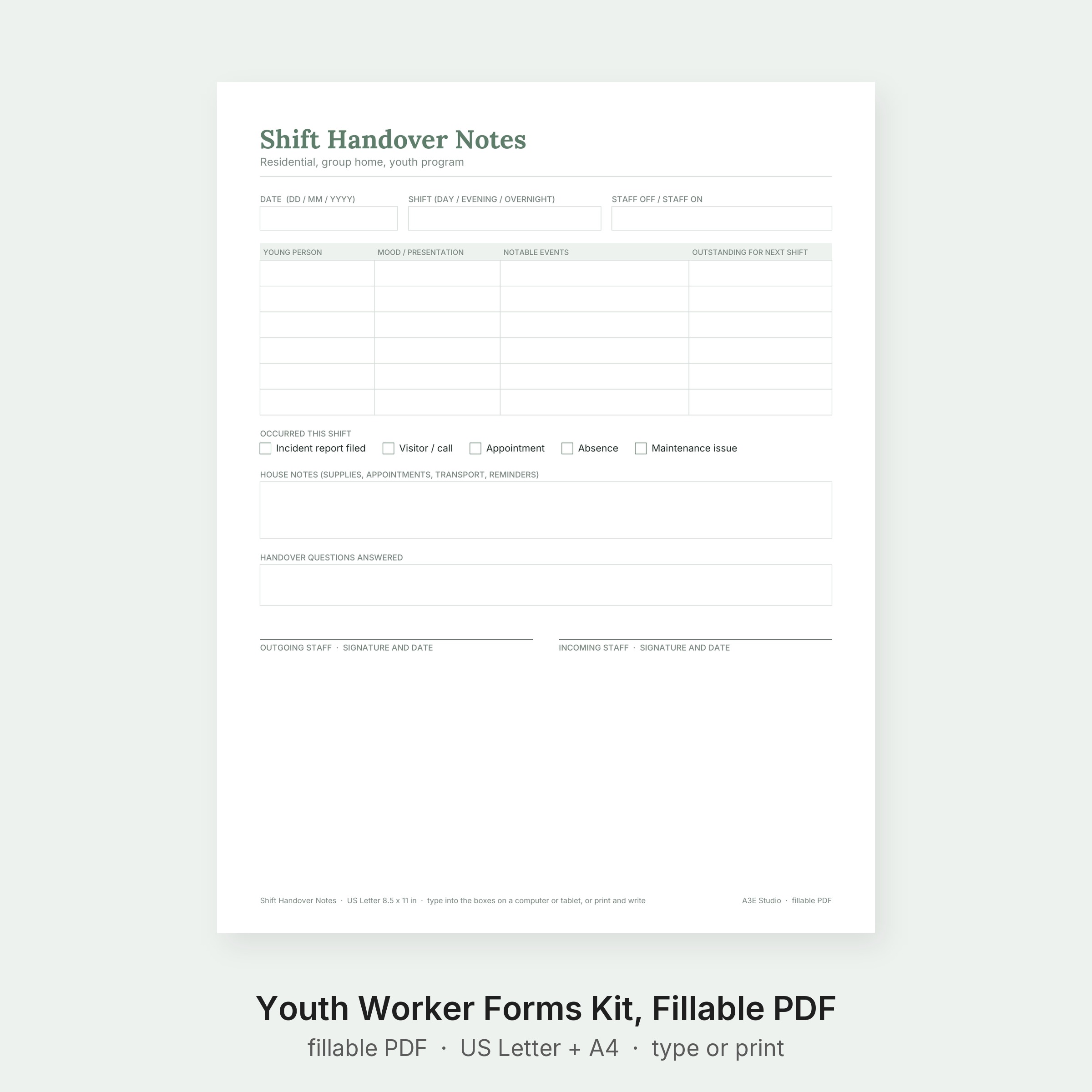 Youth Worker Forms Kit
