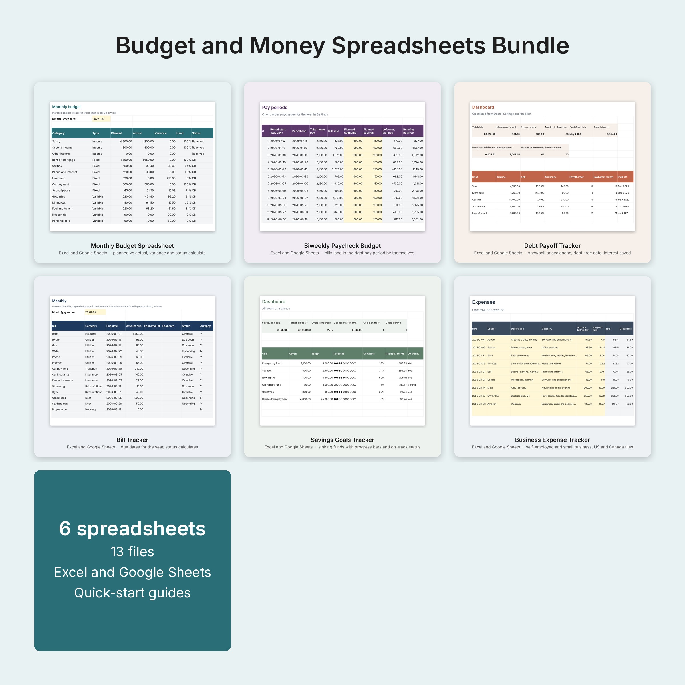 Budget Spreadsheet Bundle